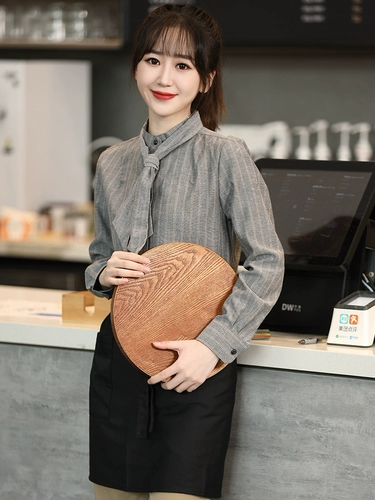 Демисезонная рубашка для работы, лонгслив, нарукавники, кофейный комплект для отеля, делается под заказ