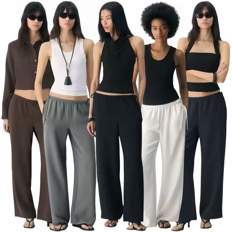 Aritzia High-Waisted Wide-Leg Pants for Women, Summer Loose Straight Casual Pants, Slimming and Versatile Long Pants Aritzia High-Waisted Wide-Leg Pants for Women, Summer Loose Straight Casual Pants, Slimming and Versatile Long Pants