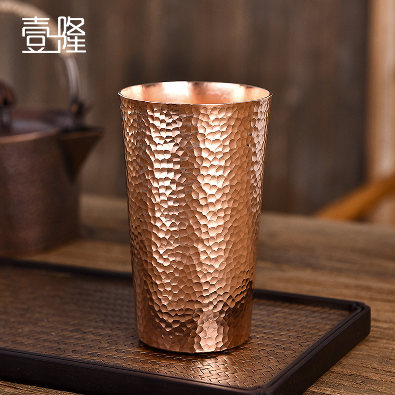 Copper Cup with Handcrafted Hammered Pattern, Japanese-Style High-End Tea Cup, Pure Copper, Thickened, Copper Water Cup, Single Beer Cup Copper Cup with Handcrafted Hammered Pattern, Japanese-Style High-End Tea Cup, Pure Copper, Thickened, Copper Water Cup, Single Beer Cup