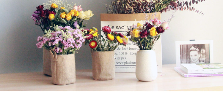 Who fancies, dried flower implement basket 】 【 fasten ins northern wind burlap sack straw bag as cans ceramic flowers