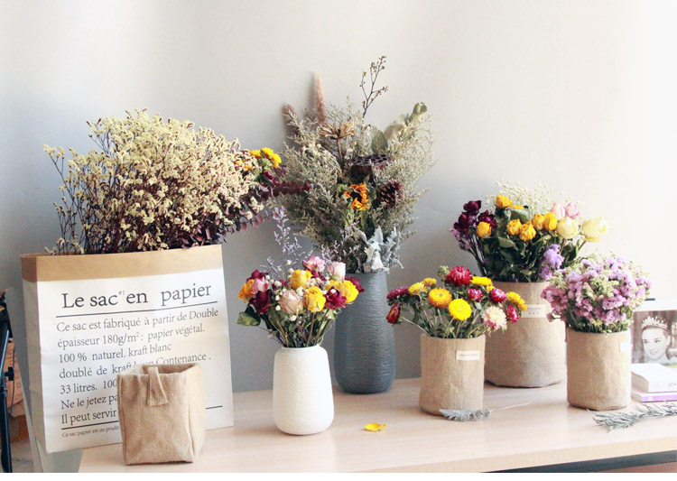 Who fancies, dried flower implement basket 】 【 fasten ins northern wind burlap sack straw bag as cans ceramic flowers