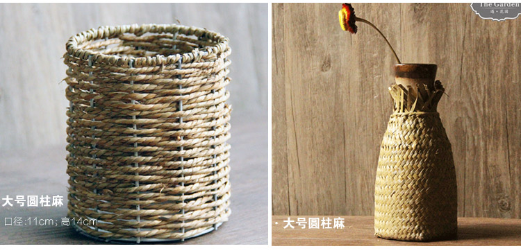 Who fancies, dried flower implement basket 】 【 fasten ins northern wind burlap sack straw bag as cans ceramic flowers