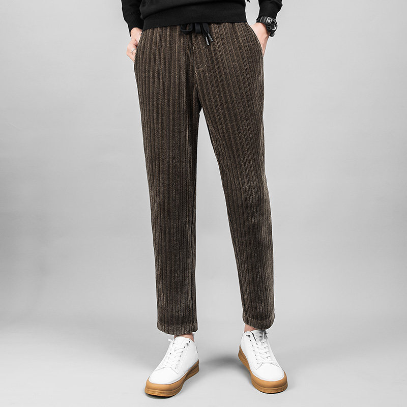 Light Core Suede Pants Men's Spring Autumn Loose Straight Drum Pants New Trends Casual Large Size Pants Men's Sports Pants Suede Pants