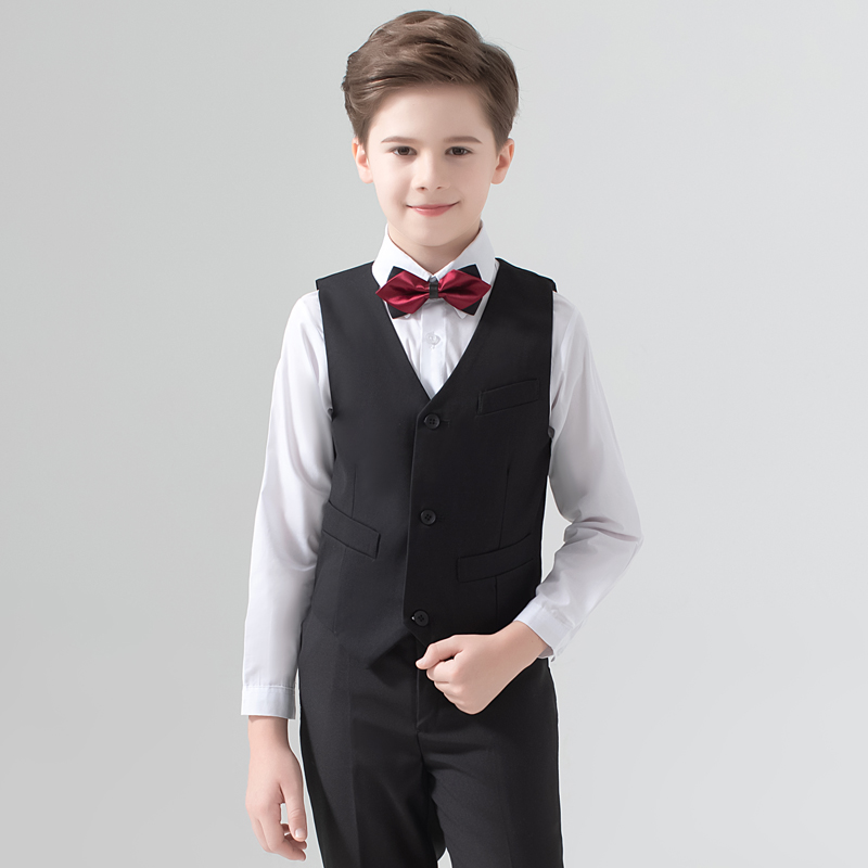 Children's gown wedding Playboy boy acting out of suit Piano West Suit Suit Three sets CUHK Boy suit