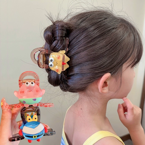 Поролоновая детская милая заколка-крабик, летний мультяшный хвостик, акула, безвредная заколка для волос, шпильки для волос, аксессуар для волос, не повреждает волосы, в корейском стиле