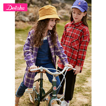 Disa girls  spring wear long sleeve shirt Medium and large childrens childrens long style little girl foreign spring and autumn shirt