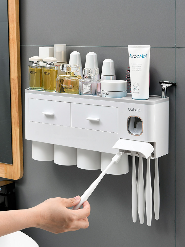 Toothbrush shelving dental cup gargling cup holder suction wall type toothbrushing cup wall-mounted containing suit free of punch toothpaste squeamers-Taobao