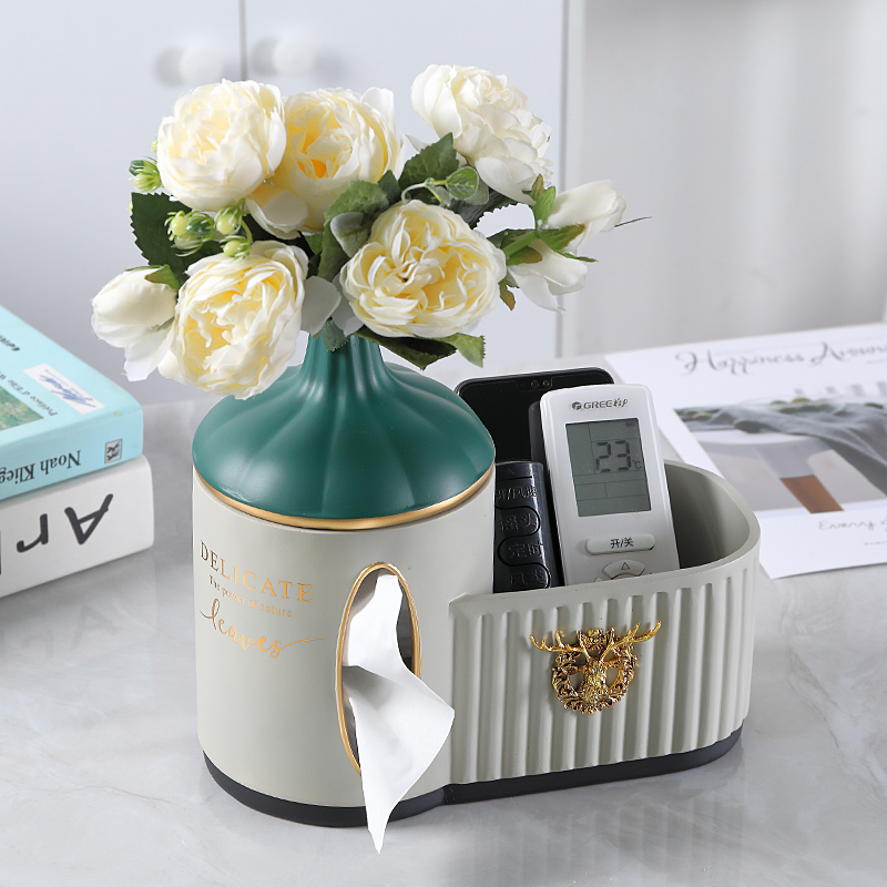 Light luxury tissue box dining table living room coffee table remote control storage box toilet paper box bedroom bedside table creative ornaments