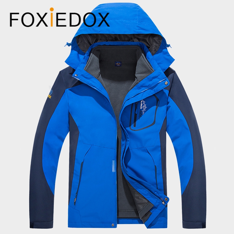 Outdoor storm jacket New autumn winter men's and women's three-in-one detachable couple plus fleece thick windproof waterproof mountaineering suit