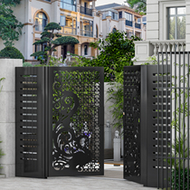 New Chinese Zinc Alloy Courtyard Gate Home Rural Villa Door Double Open Door Stainless Steel Outdoor Wall Fence Door