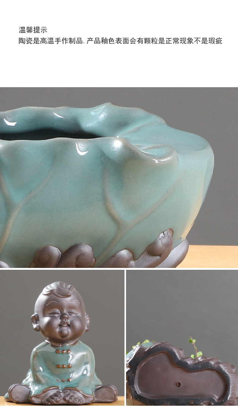 Chinese wind desktop asparagus pot pot ceramic creative move classic indoor money plant orchid art basin