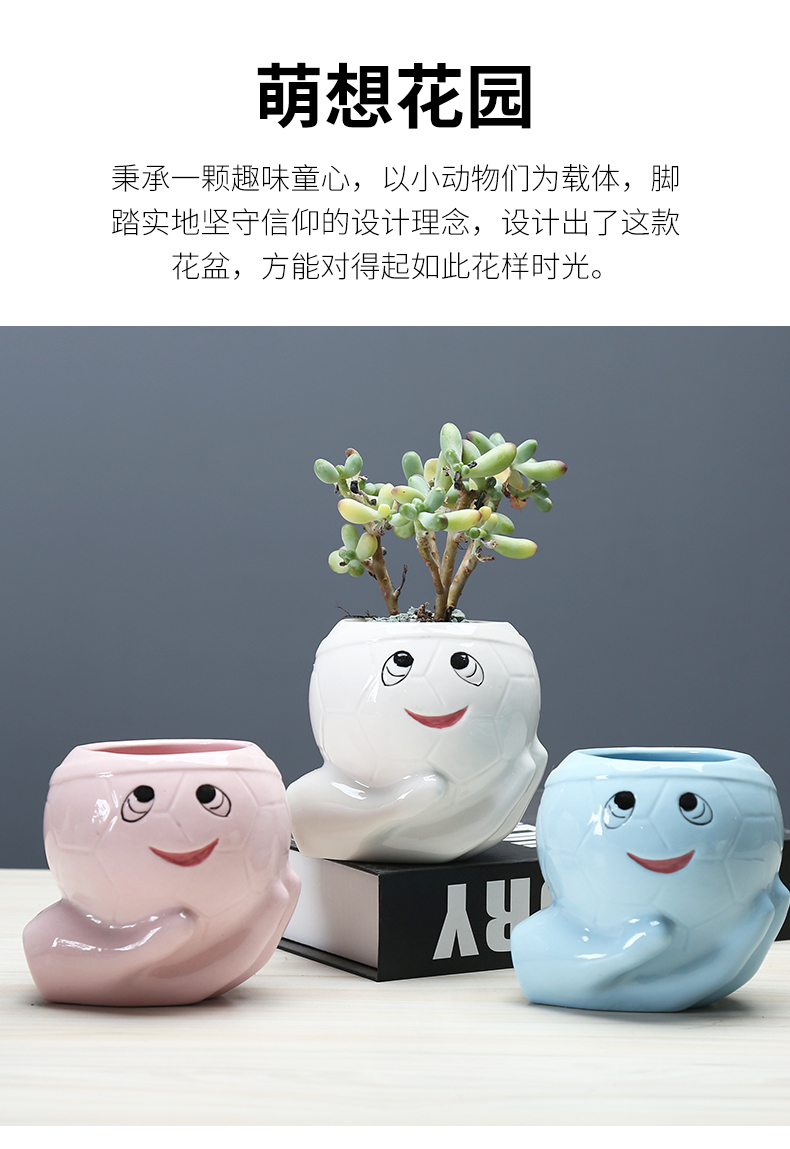 Express cartoon celestial being fleshy flowerpot creative move indoor ceramic flower pot the plants breathe freely, small desktop