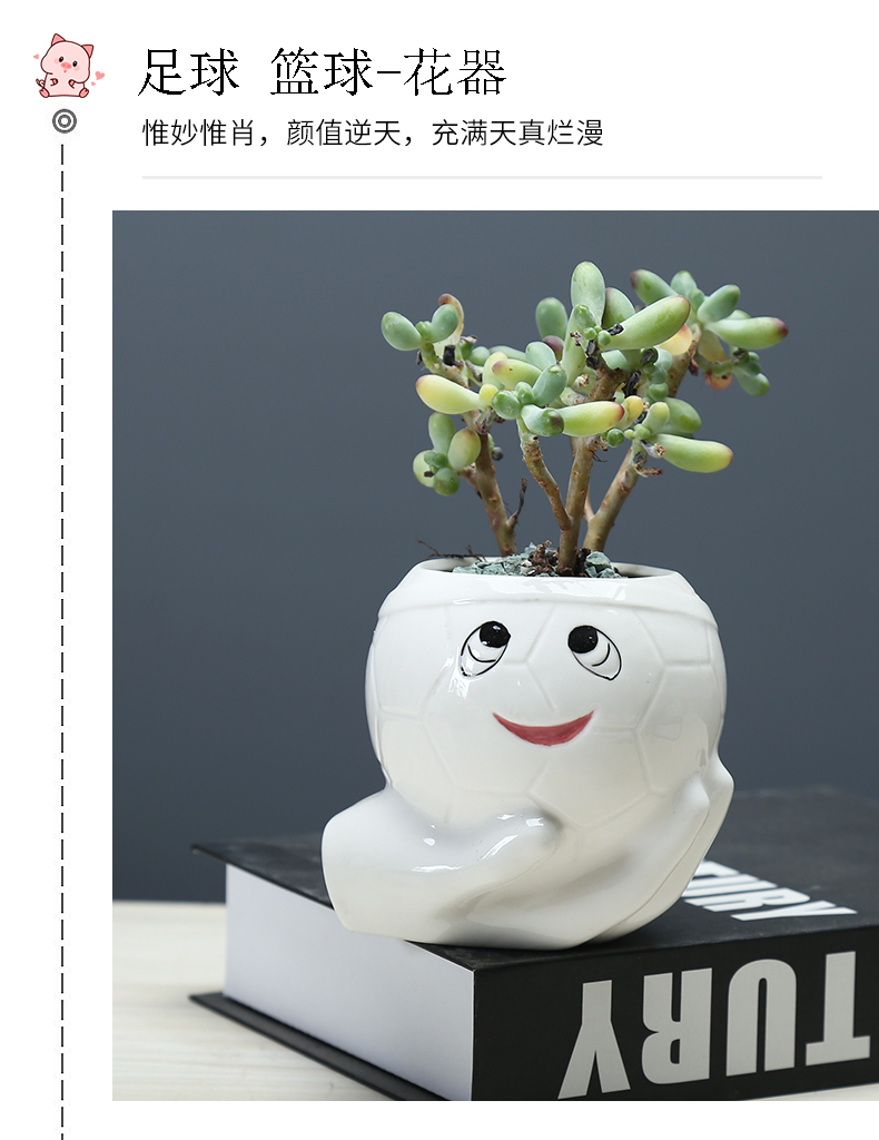 Express cartoon celestial being fleshy flowerpot creative move indoor ceramic flower pot the plants breathe freely, small desktop