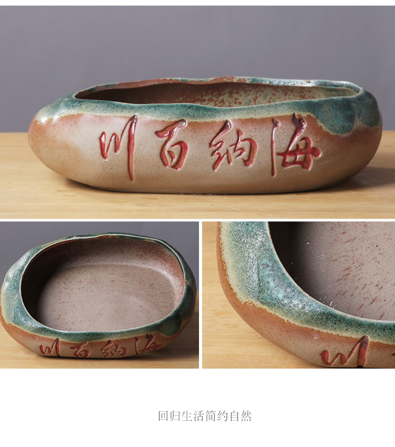 Chinese ceramic flower pot creative move household green plant asparagus indoor potted tree special large flower pot