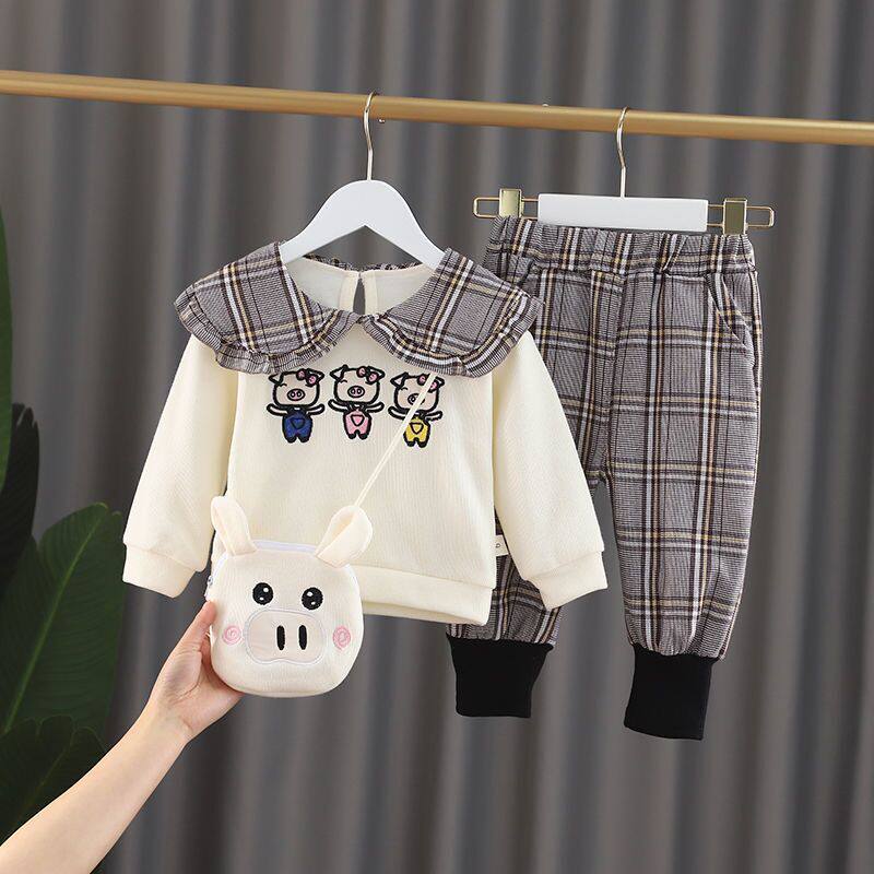 Girl Net Red Yangqi Spring and Autumn Suit Baby Girl 2020 New Fashionable Little Boy Korean Edition 1 Year Old Girl Clothes 3