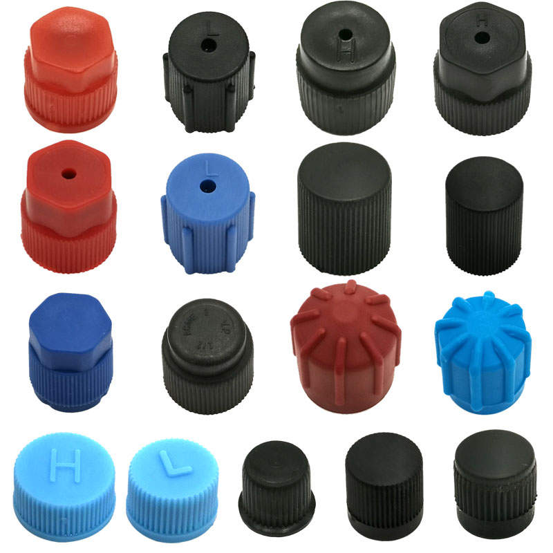 Car air conditioning valve cap high pressure H low pressure L dustproof plastic cover fuel injector sleeve with liquid and fluorine leak-proof accessories