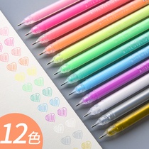Pastel gel pen hand account special pen color gel pen candy color set students use hand-painted high light pen gouache color pen white black cardboard painting fluorescent thin head pen