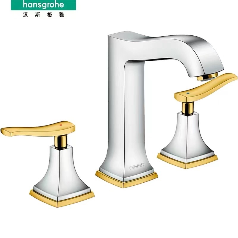 German Hansgrohe raw imported 3-hole-face basin tap modern minimalist-basin tap Kunming Red Star