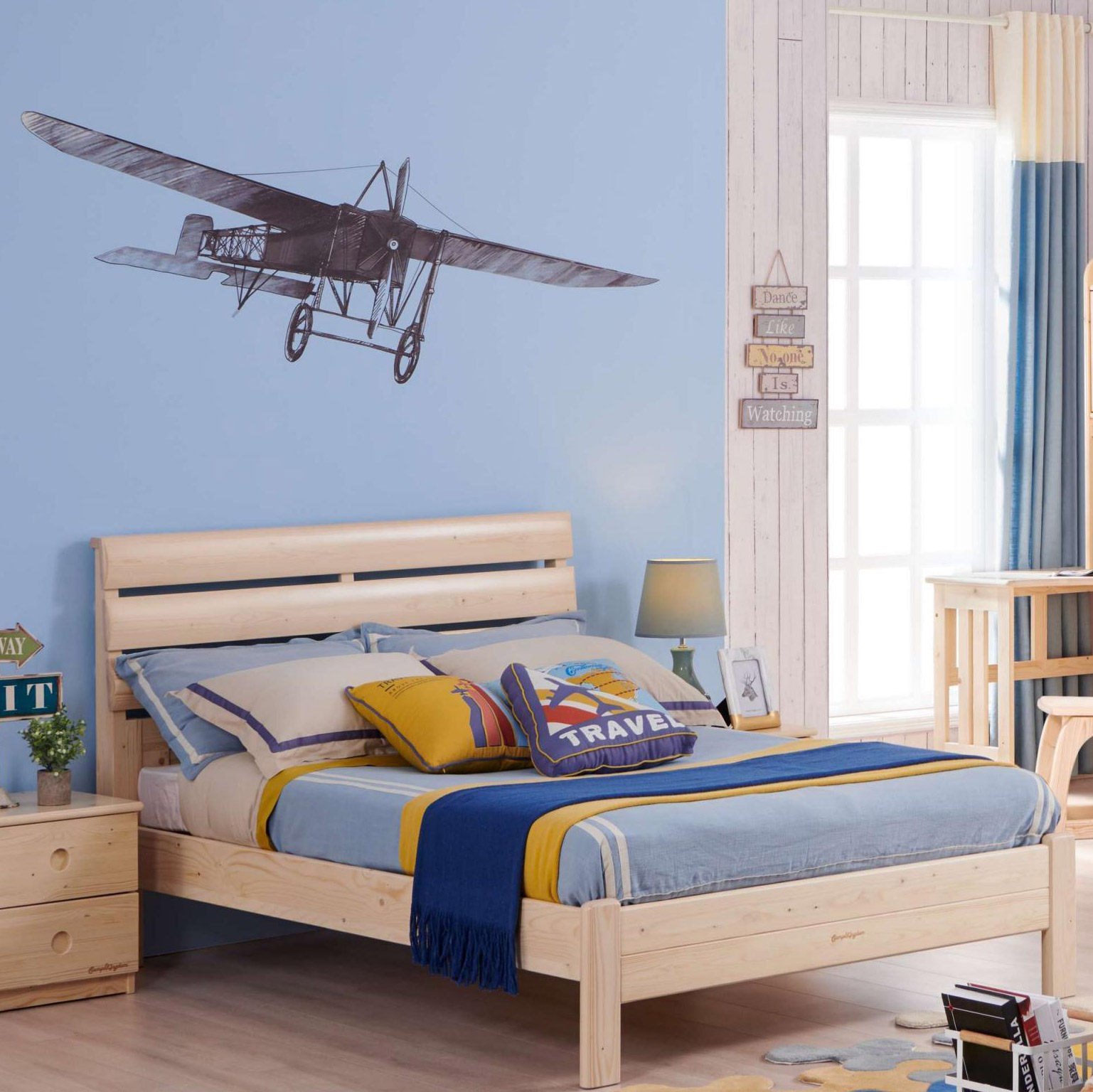 Songbu Kingdom Single Layer Bed SP-A-DC003 Log Pine Wood Children's Bed Brief Modern Hard Board Bed