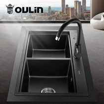 Olin quartz stone sink double sink package kitchen sink sink black granite large double sink S204