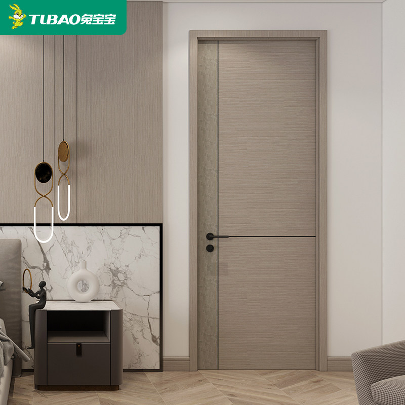 Rabbit Baby Free Lacquer Wood Door Bedroom Inner Door Custom Free Lacquer Eco Silent Wooden Door Makeup room door Home Environment Protection