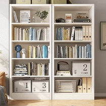 Esmai bookcase childrens solid wood bookshelf floor-to-ceiling wall-mounted living room storage rack student home white storage cabinet