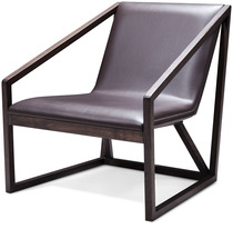 City Window Living Room Bedroom Leather Black Modern Urban Light Luxury Extremely Simple Human Sofa Leisure Chair
