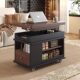 Baisi Portable Side Table, Foldable and Adjustable Height Coffee Table for Small Apartments, Living Room, Home Use, Balcony Tea Table, Tea Stand, Sofa