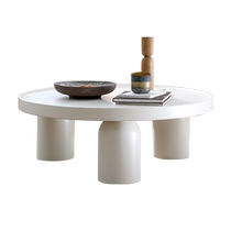 Qiliwu French cream style donut coffee table living room home modern simple light luxury high-end round coffee table