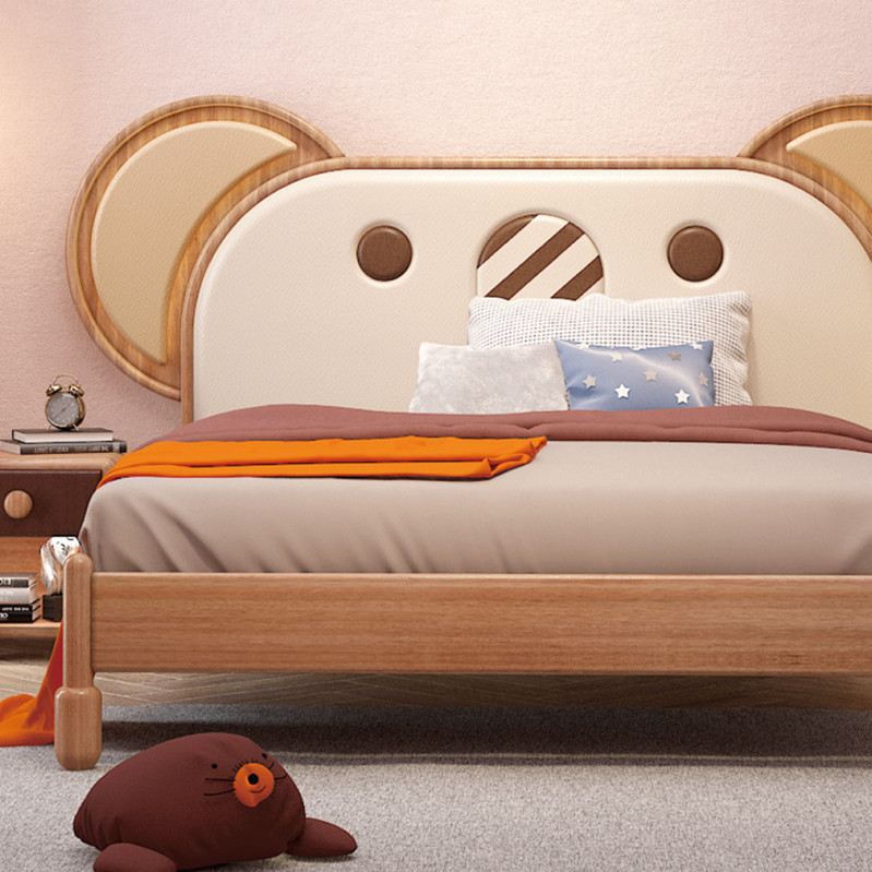 Beifan Rocco Small Town Original Design Sandalwood Children's Bed Genuine Fur Solid Wood Single Bed Cute Fashion Deposit