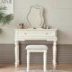 Aisen's New American-Style Pastoral Solid Wood Dresser and Vanity Table Combo for Small Apartments, White with Mirror