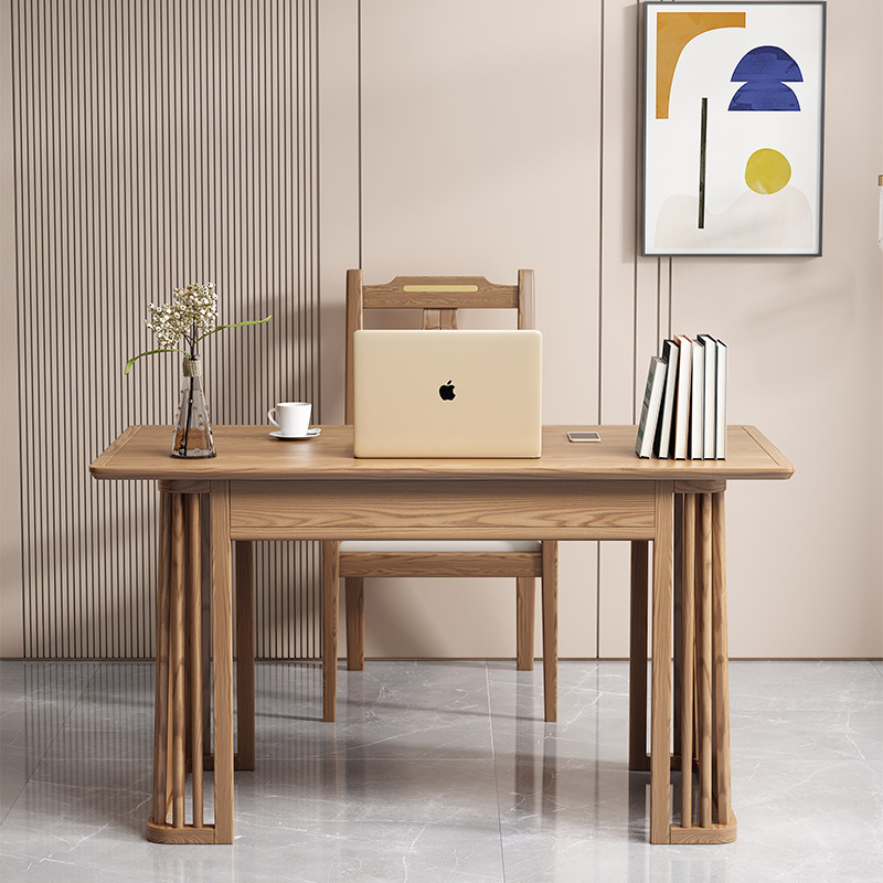 Zhongpai Desk Desk Computer Desk Writing Desk Solid Wood Desk Table Chair One Household Small Household Desk Furniture