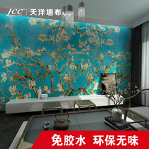 Tianyang JCC New Chinese Style Birds and Flowers Mural Background Wall Entrance Study Room Wall Cloth Customized Eco-friendly and Odorless