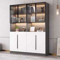 Eisenai custom hand-made bookcase with glass door display wine cabinet light luxury home living room bookshelf integrated whole wall