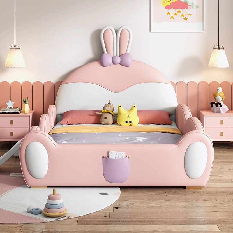 Детская кровать Rich craftsman с ограждением princess для мальчиков и девочек, современная минималистичная кровать для кроликов с защитой от столкновений, кровать 1,35/1,5 метра