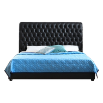 Qiliwu French Retro Style Leather Bed 1 8m Modern Simple Italian Minimalist Mid-Autumn Style Black Strawberry Bed