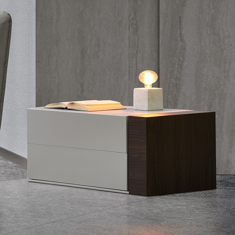 MD Home Furniture Nightstand Italy Original Imported Baking Lacquered minimalist Nordic Modern Bedroom Bedside STL