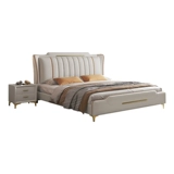 Свадебная кровать Zali Family Technology Company Modern Simple 1,8 двойная главная спальня Свадебная кровать 1.5 Светловая легкая роскошная кровать сплошная древесная кровать