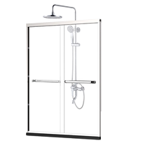 Shaoxing Keqiao Deli shower room dry and wet separation stainless steel sliding door custom shower room partition glass push