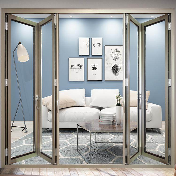 Fuxuan doors and windows 80 minimalist narrow side folding door living room compartment translation door open study kitchen sliding door