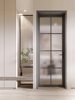 Ouboni Bathroom Door with Long Rainbow Glass, Stylish Kitchen Door, Toilet Door, Titanium Magnesium Flat Door, Aluminum Alloy Door, Nomi