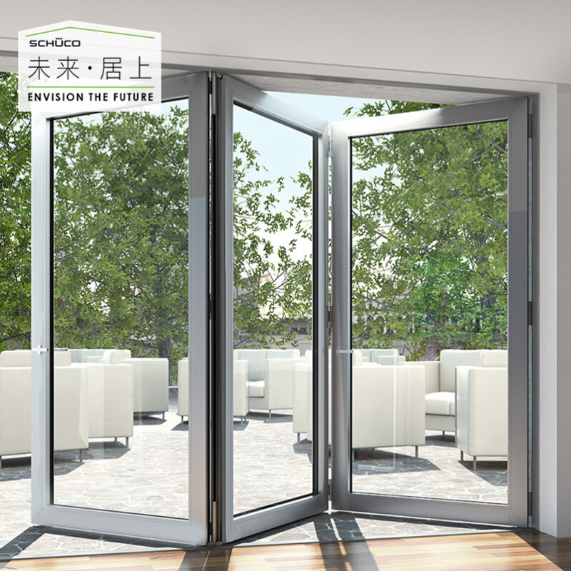 Schüco doors and windows aluminum alloy broken bridge aluminum heat insulation and sound insulation anti-theft folding door whole house doors and windows custom ASS70FD