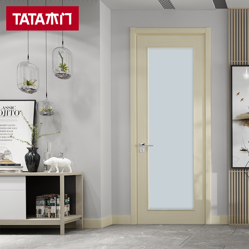 TATA wooden door minimalist indoor door bedroom door bedroom door solid wood composite soundproof wooden door @057B