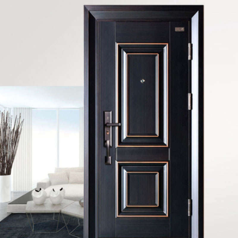 Buyang Class A anti-theft door Fuxi black gold copper single door entry door security door atmosphere villa customization
