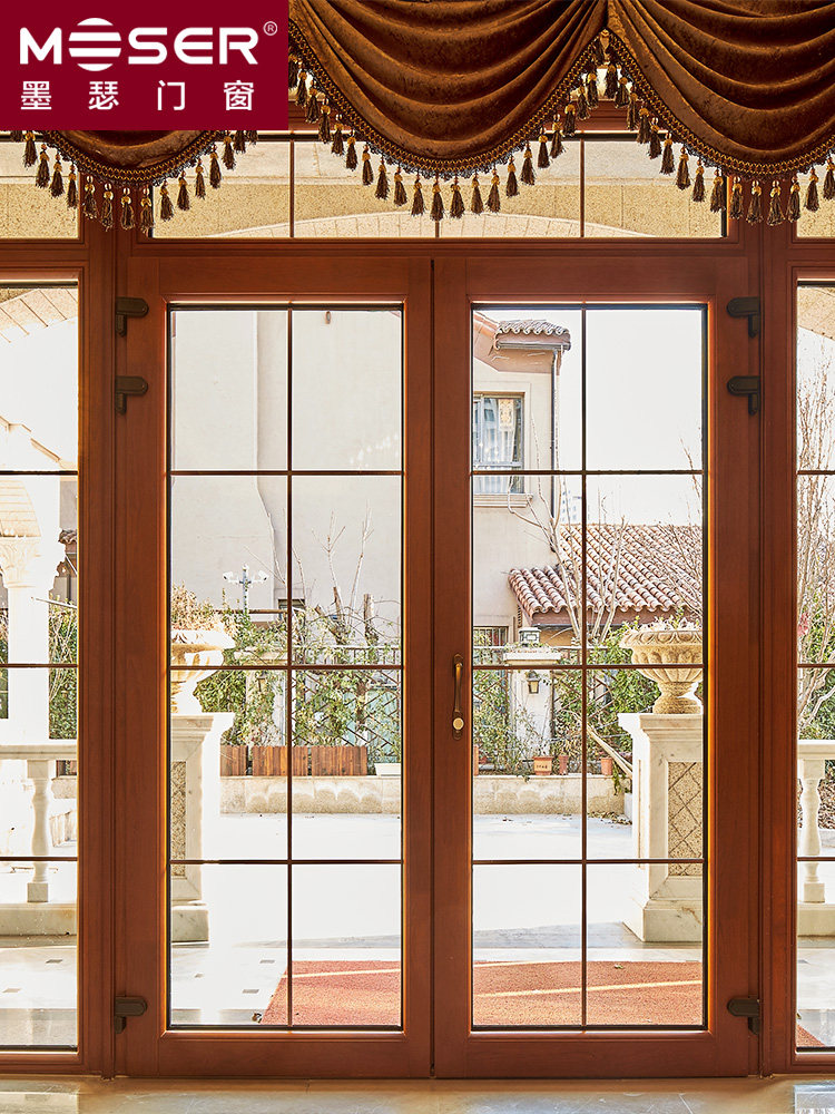 Mousser Aluminum Clad Wood Broken Bridge Aluminum Alloy Doors And Windows Seal Balcony Floor Tempered Glass Soundproof Insulation Passive Window Custom-Taobao