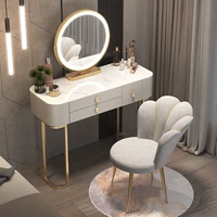 Рок -тарелка серая кожа 120 Стол+умное зеркало+кресло принцессы