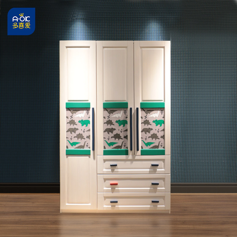 Multi Love Wardrobe Modern Minima Home Bedroom Overall Assembly Solid Wood Economy Three Doors With Pumping Wardrobe DND10-Taobao