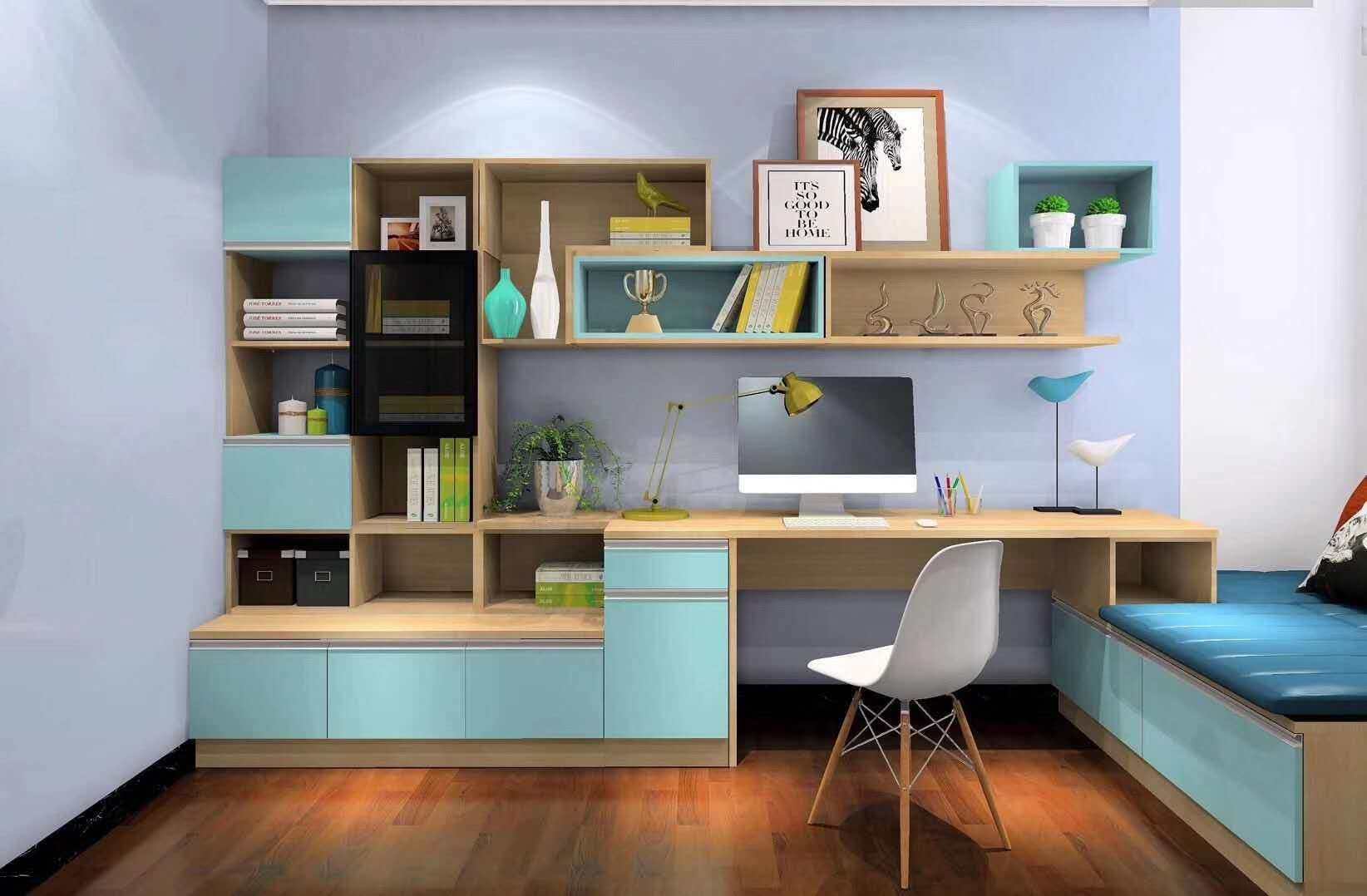 Batlu whole house custom Wanhua aldehyde-free imported Eggknosbon residential furniture cabinet class siamese desk cabinet