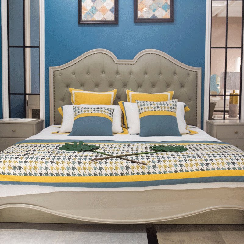 Real Kaijia Furniture 1 8 m Double Bed Containing Box Bed Modern Minima Eu Type Wedding Bed Bedroom Bedhead Cabinet Composition