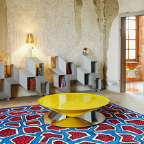 French La Chance Float metal yellow desk coffee table round dining table creative table